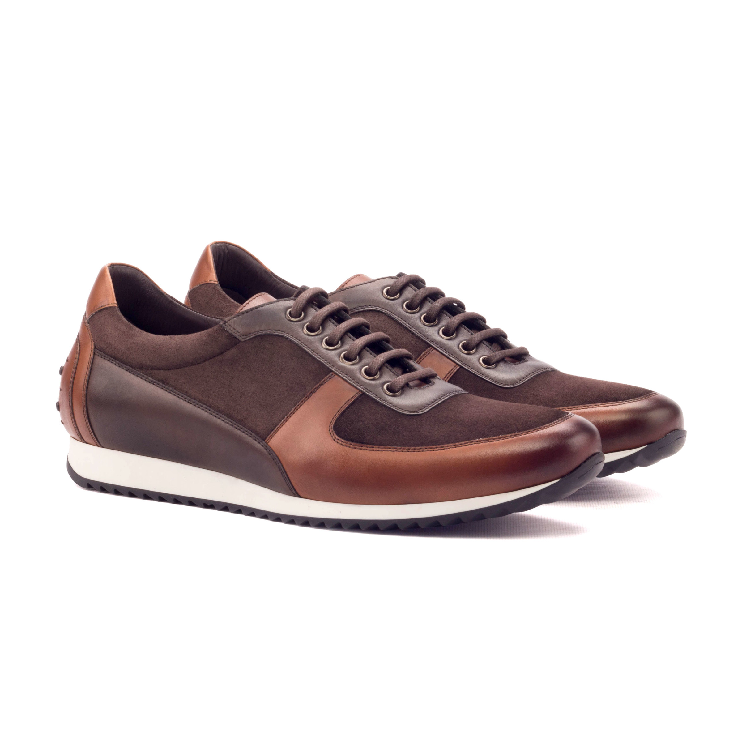 Corsini Sneaker in Brown Leather and Suede
