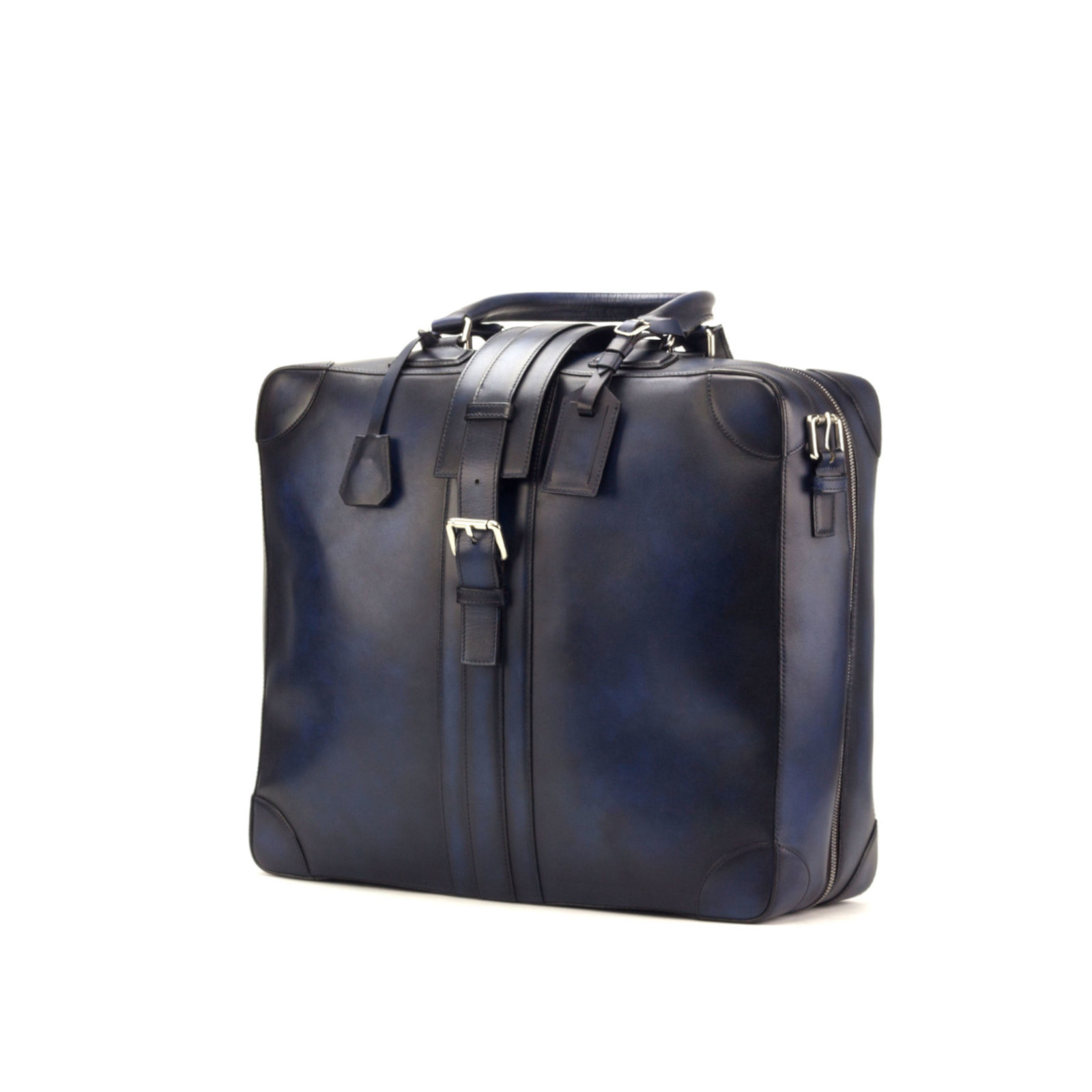 navy leather Travel Tote Product Image