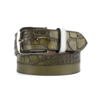Handmade green leather Belt product image