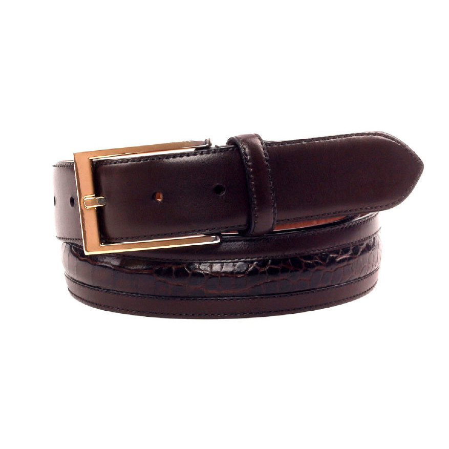 Handmade leather belt in Dark brown leather