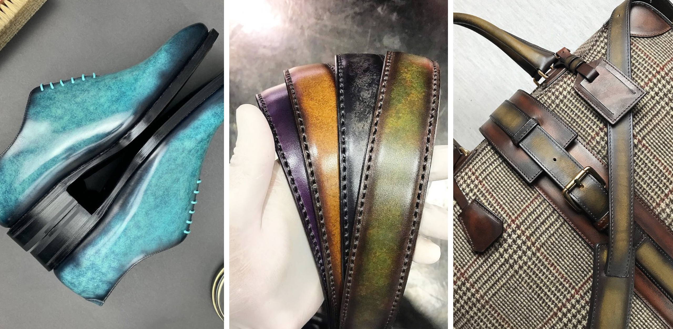 Custom Leather goods collage